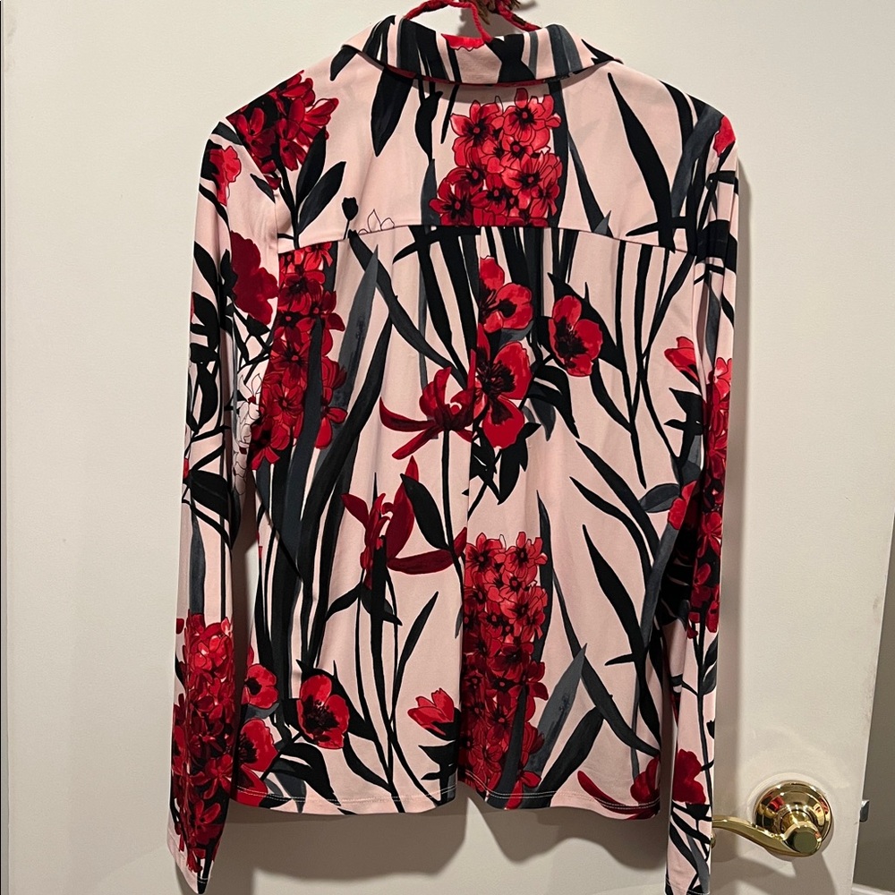Tommy Hilfiger Red and Black Floral Button-Down Shirt - Picture 5 of 5